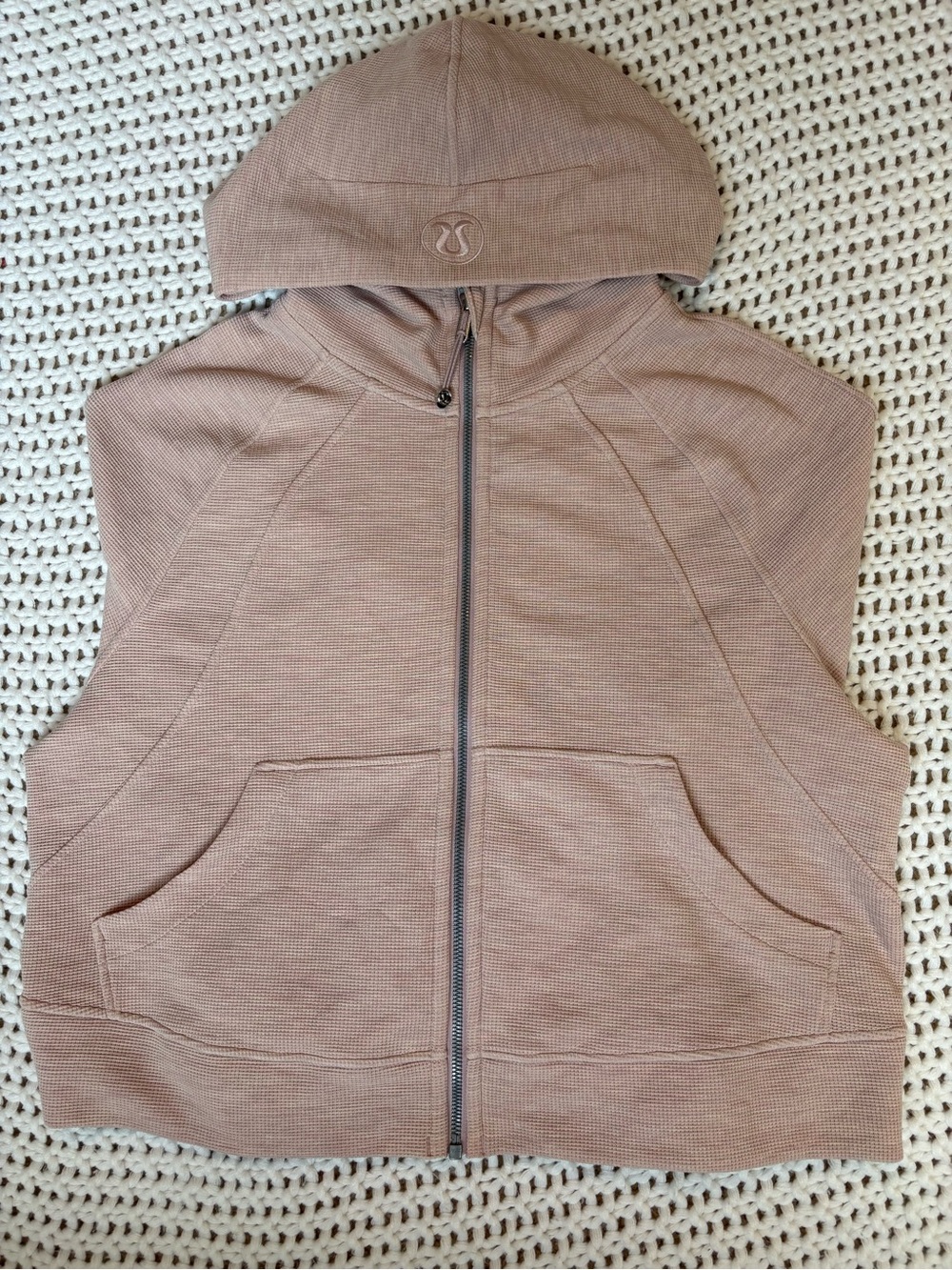 lululemon scuba oversized full zip hoodie waffle heathered mink berry size m/l - Picture 4 of 12